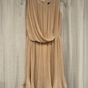 ASOS Cream Pleated Mini Dress